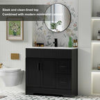Meuble-lavabo de salle de bain Wavy Line 30/36/48 avec évier et robinet