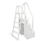 Escalier de piscine facile Blue Wave avec échelle extérieure pour piscines hors sol - 32,5 po L x 56 po P x 81 po H