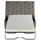 Pouf lit pliant, pouf de 126 cm avec lit pliant, pouf-lit convertible avec matelas à mémoire de forme et design capitonné