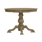 Table à dîner ronde sur pied Magnolia Manor avec rallonges escamotables - 2 finitions