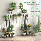 Étagère à plantes d'intérieur, porte-fleurs à 6 niveaux pour jardin - Lot de 2