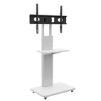 Meuble TV pour téléviseurs de 32 à 75 pouces, Chariot TV mobile à hauteur réglable avec tiroir et roulettes pour salon, chambre, bureaux -ModernLuxe