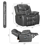 Fauteuil inclinable massant et chauffant en cuir, assise large et durable