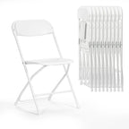 Chaise pliante en plastique, lot de 10, capacité de 158 kg pour événements, bureau, mariage, fête, pique-nique, cuisine, salle à manger