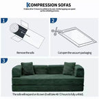 Canapé-lit convertible 5-en-1 80,7 po – Velours côtelé, 1200 lb, Aucun assemblage