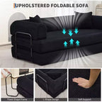 Canapé-lit convertible 4-en-1, matelas de sol pliant sans cadre en velours côtelé de 79 po avec oreiller, causeuse sans assemblage pour petit appartement
