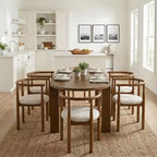 Ensemble de salle à manger 7 pièces avec table ovale et 6 chaises, grand ensemble de table de cuisine de 180 cm pour 6 personnes avec 6 chaises de salle à manger rembourrées, Noyer - Christopher Knight Home