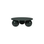 Table basse ronde en marbre avec pieds sphériques, multicolore, 4 places