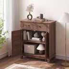 Armoire de rangement rustique 80 cm, avec portes à lattes, 3 niveaux réglables, casier à double porte, pour cuisine, salle à manger et bureau à domicile
