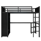 Lit mezzanine taille XL avec armoire intégrée