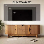 Meuble TV moderne noir/marron avec 2 tiroirs, pour 1 pièce