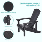 Chaises Adirondack d'extérieur en bois résistantes aux intempéries Bonosuki - Lot de 4