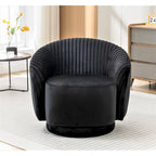 Petit fauteuil pivotant rond en velours Milvo