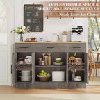 Buffet de cuisine Celebalcony avec rangement, grand buffet de cuisine de 135,6 cm avec 3 tiroirs et 4 portes, étagère réglable pour cuisine, salon