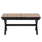 Ensemble de salle à manger d'extérieur extensible 7 pièces avec table extensible et 6 fauteuils