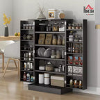 HOMCOM Meuble de cuisine 41, Armoire de cuisine à 2 portes avec 5 étagères de rangement, 12 porte-épices et étagères réglables pour salle à manger