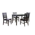 Lot de 4 chaises de salle à manger à barreaux en bois massif, cadre robuste, design classique, montage facile