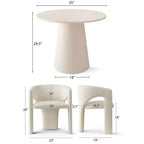 Petit ensemble de salle à manger pour 2 personnes, chaises rembourrées beiges, table à manger ronde sur pied, meubles de cuisine modernes et compacts - Panipeachy