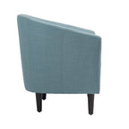 2 fauteuils club modernes en lin avec accoudoirs ronds