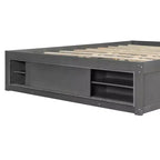 Cadre de lit plateforme Whisen Queen avec 4 tiroirs de rangement et rangement dans le pied de lit