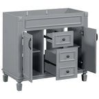 Meuble-lavabo de salle de bain moderne de 91 cm avec lavabo et armoire de toilette, 2 portes et 2 tiroirs