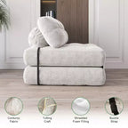 Canapé-lit futon pliant entièrement en velours côtelé, chaise de couchage convertible au sol avec oreiller et dossier