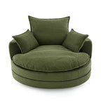 Fauteuil d'appoint pivotant à 360°, Fauteuil pivotant rond en forme de baril avec coussin pour salon