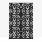 MAYEERTY Paravent Francis Motif Riz Noir Tôle Galvanisée 183x120x5cm Lot de 3 pièces