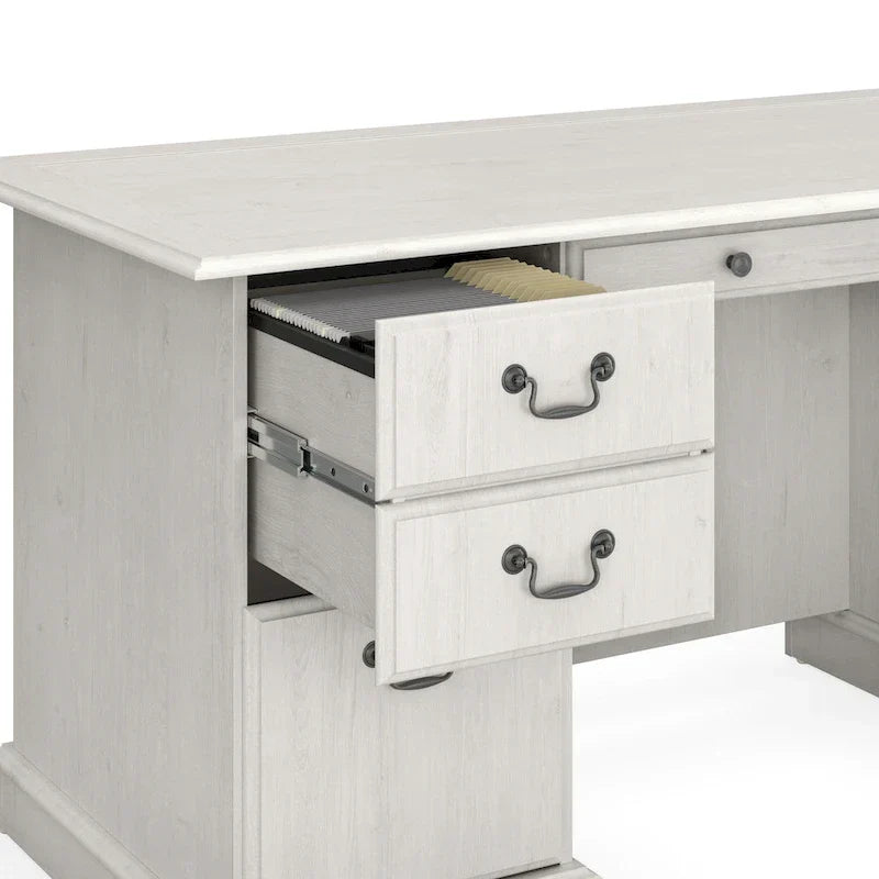 Bureau de direction Bush Furniture Saratoga avec tiroirs et rangements