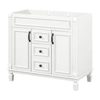 Meuble-lavabo de salle de bain moderne de 91 cm avec lavabo et armoire de toilette, 2 portes et 2 tiroirs