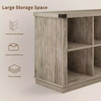 Étagère de rangement à 8 cubes, bibliothèque horizontale de style ferme, bibliothèque de rangement en bois de 157 cm pour entrée, étagères basses et longues pour salon