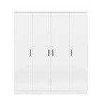 Armoire 4 portes en bois avec tringle, 1 tiroir et étagères de rangement