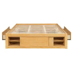 Cadre de lit plateforme Whisen Queen avec 4 tiroirs de rangement et rangement dans le pied de lit