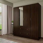 Hitow Armoire 2 grands tiroirs zone de suspension centrale avec miroir Style minimaliste