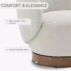 Fauteuil d'appoint pivotant Spruce&Spring en tissu avec base en bois