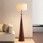 Lampadaire conique contemporain en métal avec abat-jour en tissu