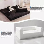 Canapé-lit convertible 5-en-1 80,7 po – Velours côtelé, 1200 lb, Aucun assemblage