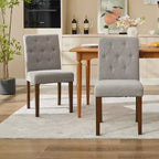 Lot de 6 / 4 chaises de salle à manger Parsons capitonnées - Chaises de cuisine en tissu rembourrées avec pieds en bois et sièges rembourrés - Meubles de salon et de cuisine