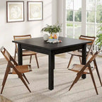 Table à manger carrée de 100 cm pour 2-4 personnes avec pieds en bois massif pour salon et salle à manger