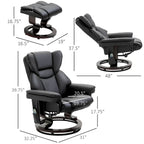 Fauteuil de massage inclinable HOMCOM avec pouf repose-pieds