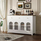 Buffet étroit de 140 cm avec 3 tiroirs et 4 portes pour cuisine, salle à manger, salon