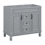 Meuble-lavabo de salle de bain moderne de 91 cm avec lavabo et armoire de toilette, 2 portes et 2 tiroirs