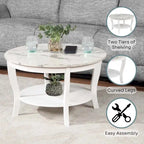 Table basse ronde avec étagère American Heritage de Convenience Concepts
