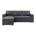 Canapé d'angle réversible convertible avec lit gigogne, méridienne de rangement et pieds durables