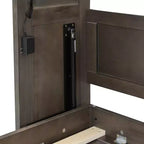 Lit escamotable double avec éclairage LED, peut être plié en armoire, armoire-lit murale dissimulée pour chambre d'amis