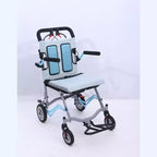 Fauteuil roulant de transport ultra-léger pour personnes âgées, fauteuil de transport pliable et portable, avec frein à main verrouillable et accoudoirs escamotables amovibles