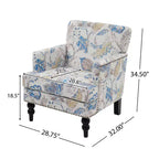 Fauteuil club contemporain Harrison Christopher Knight Home en tissu avec garniture cloutée