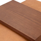 Ottoman Poly & Bark Jarmo avec table en noyer réglable – Cuir pleine fleur véritable italien