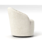 Fauteuil baril pivotant à 360 degrés SEYNAR moderne en velours avec dossier capitonné, lot de 2