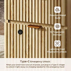 Bureau d'ordinateur intelligent Bestier 55, bureau en chêne avec tiroirs de classement et prise de courant, bureau de direction avec rangement ouvert et tiroir à clavier